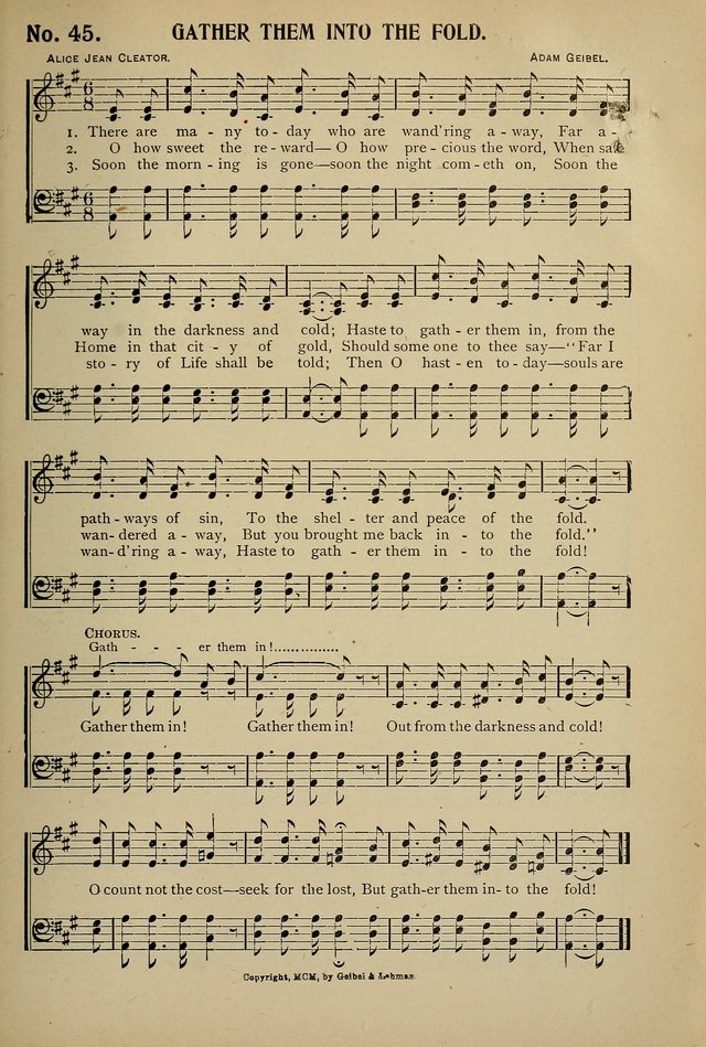 Uplifted Voices: a 20th century hymn book for sunday-schools and devotional meetings page 45