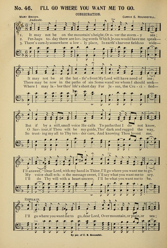 Uplifted Voices: a 20th century hymn book for sunday-schools and devotional meetings page 46