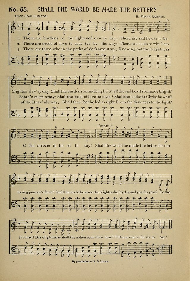 Uplifted Voices: a 20th century hymn book for sunday-schools and devotional meetings page 63