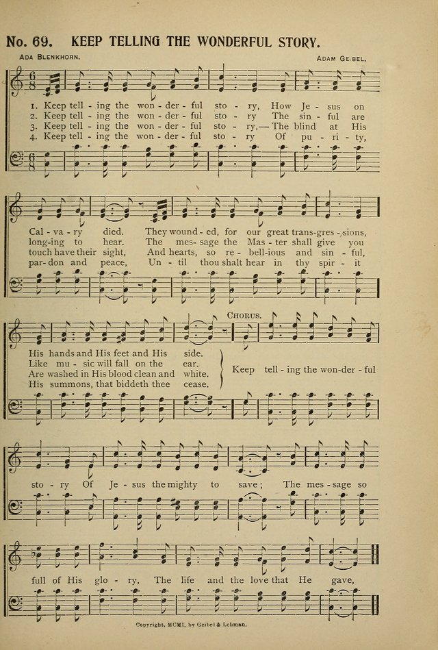 Uplifted Voices: a 20th century hymn book for sunday-schools and devotional meetings page 69