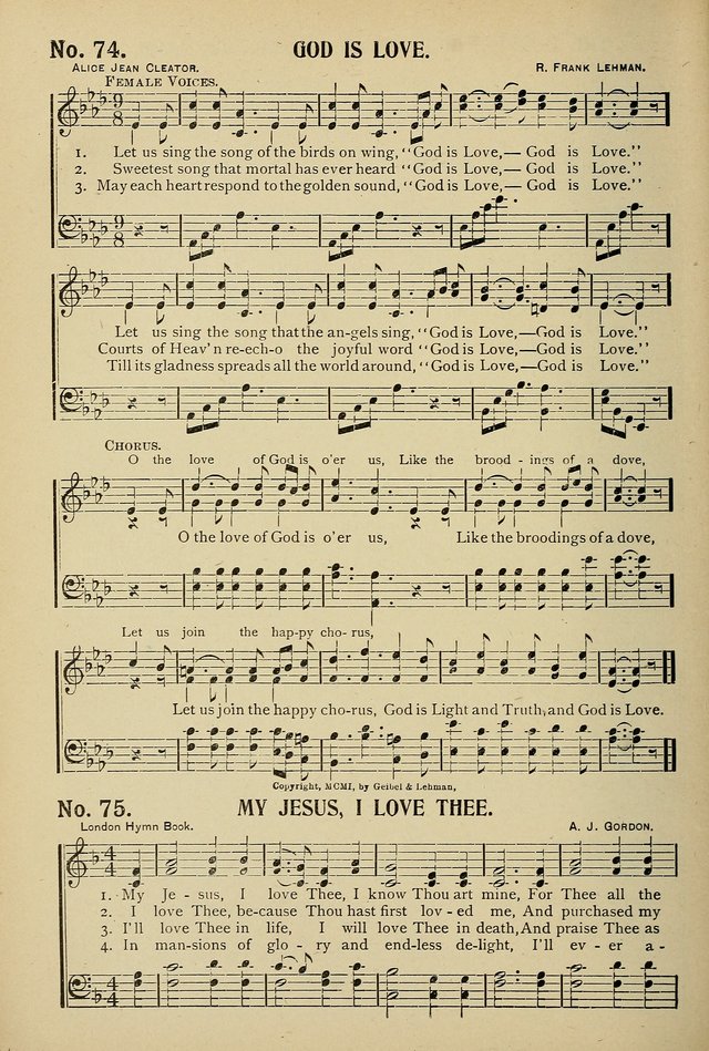 Uplifted Voices: a 20th century hymn book for sunday-schools and devotional meetings page 74