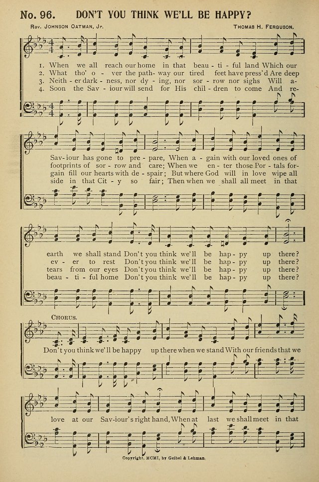 Uplifted Voices: a 20th century hymn book for sunday-schools and devotional meetings page 96