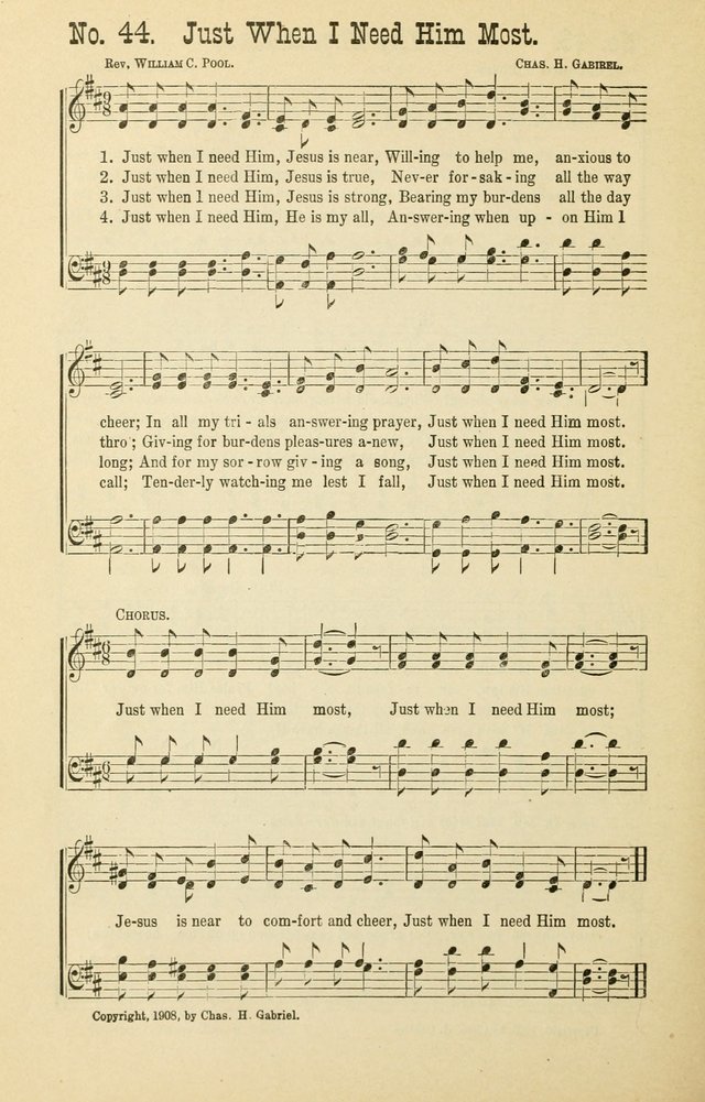 The Victory: a collection of popular Sunday school songs new and old page 44