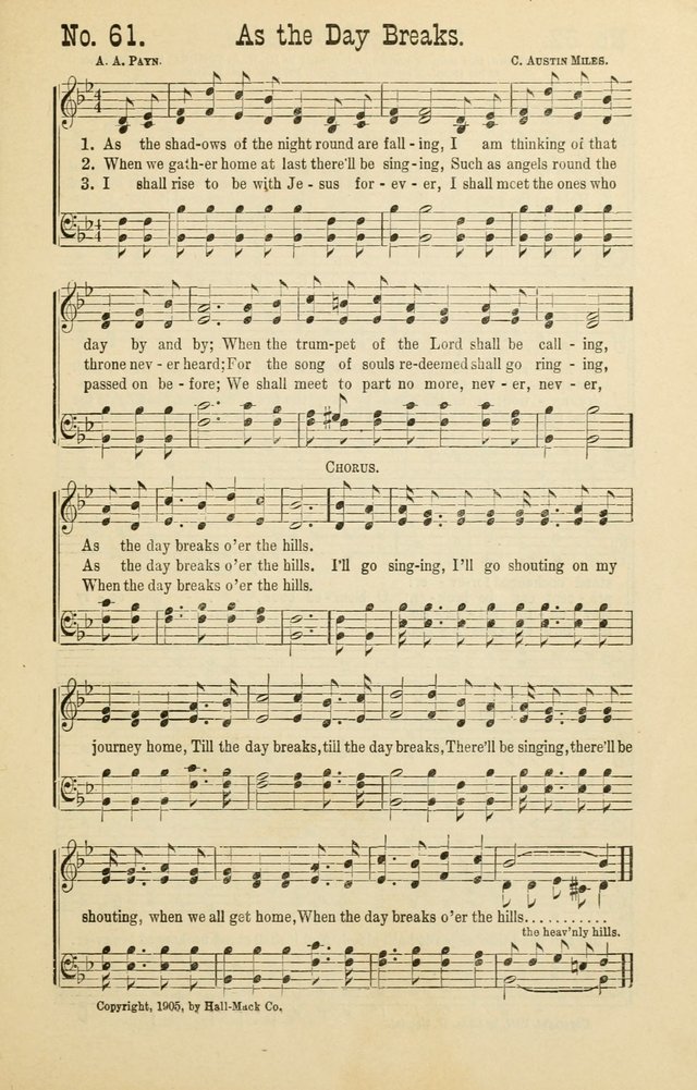 The Victory: a collection of popular Sunday school songs new and old page 61