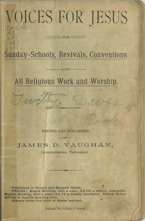 Voices for Jesus: for Sunday-Schools, Revivals, Conventions and all Religious Work and Worship page ii