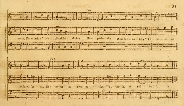 The Vocal Companion: containing a concise introduction to the practice of music, and a set of tunes of various metres, arranged progressively for the use of learners page 31