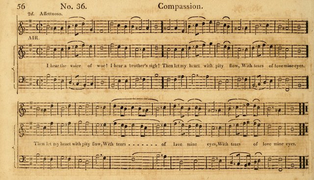 The Vocal Companion: containing a concise introduction to the practice of music, and a set of tunes of various metres, arranged progressively for the use of learners page 56