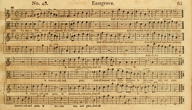 The Vocal Companion: containing a concise introduction to the practice of music, and a set of tunes of various metres, arranged progressively for the use of learners page 61