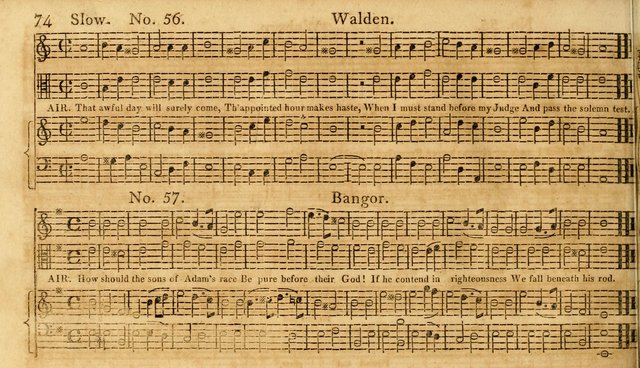 The Vocal Companion: containing a concise introduction to the practice of music, and a set of tunes of various metres, arranged progressively for the use of learners page 74