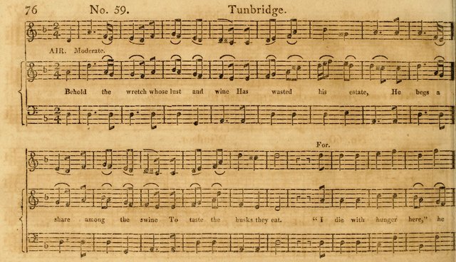 The Vocal Companion: containing a concise introduction to the practice of music, and a set of tunes of various metres, arranged progressively for the use of learners page 76