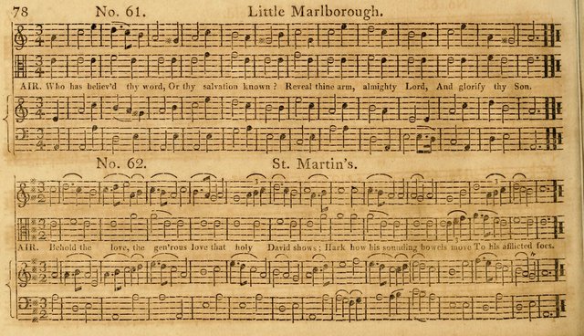 The Vocal Companion: containing a concise introduction to the practice of music, and a set of tunes of various metres, arranged progressively for the use of learners page 78