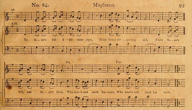 The Vocal Companion: containing a concise introduction to the practice of music, and a set of tunes of various metres, arranged progressively for the use of learners page 95