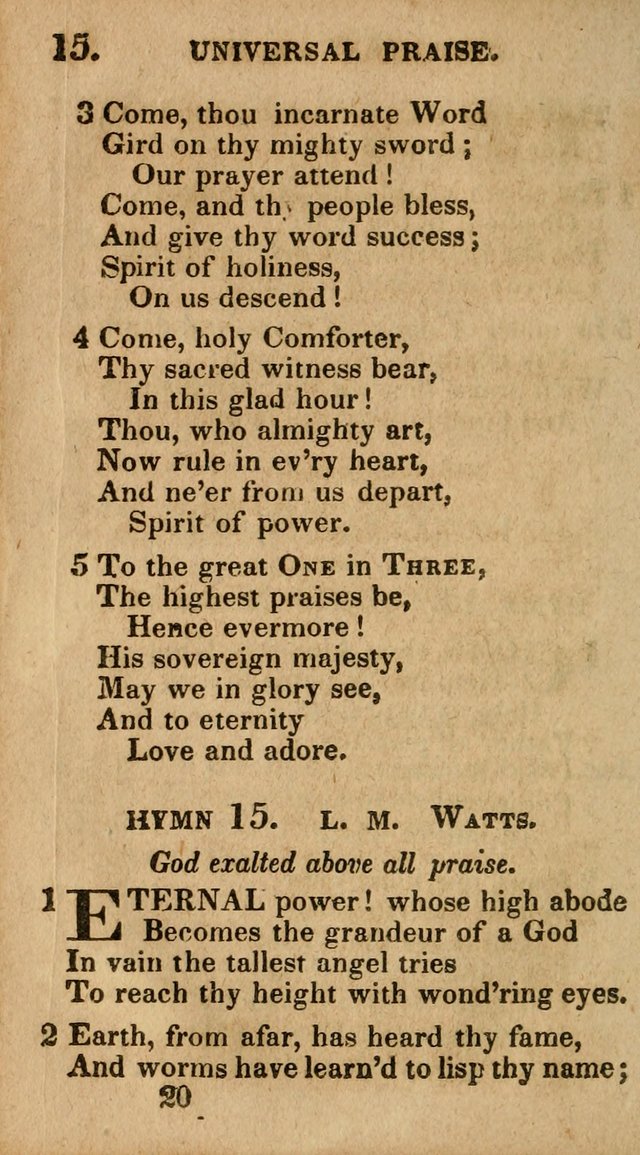 Village Hymns for Social Worship, Selected and Original: designed as a supplement to the Psalms and Hymns of Dr. Watts (6th ed.) page 20