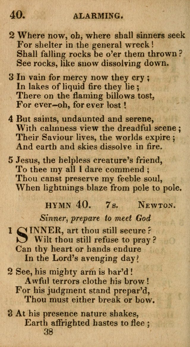 Village Hymns for Social Worship, Selected and Original: designed as a supplement to the Psalms and Hymns of Dr. Watts (6th ed.) page 38