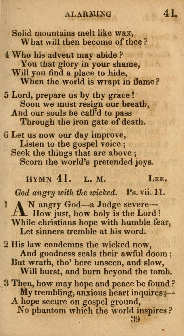 Village Hymns for Social Worship, Selected and Original: designed as a supplement to the Psalms and Hymns of Dr. Watts (6th ed.) page 39