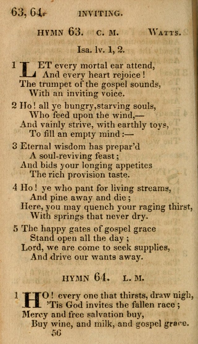 Village Hymns for Social Worship, Selected and Original: designed as a supplement to the Psalms and Hymns of Dr. Watts (6th ed.) page 56