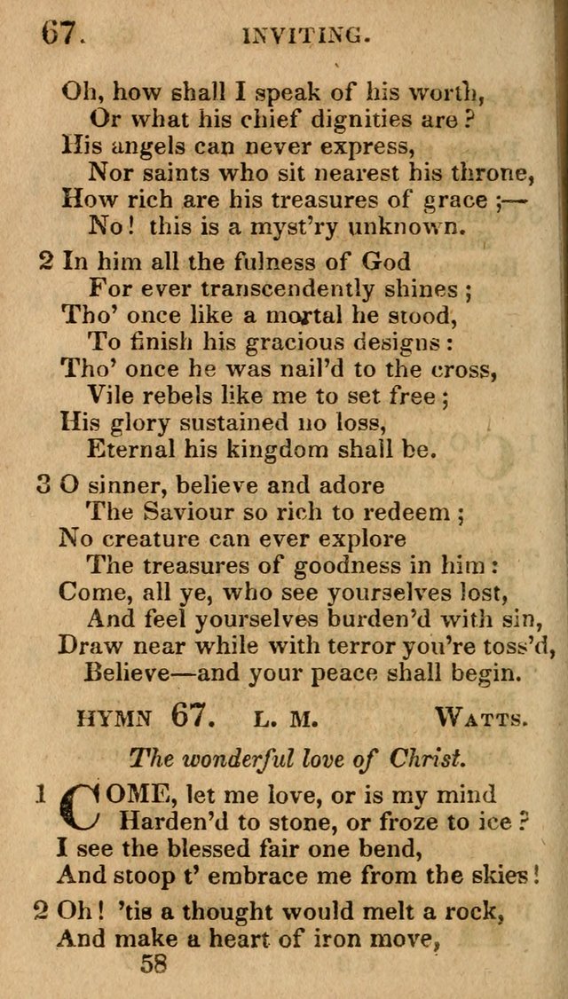 Village Hymns for Social Worship, Selected and Original: designed as a supplement to the Psalms and Hymns of Dr. Watts (6th ed.) page 58