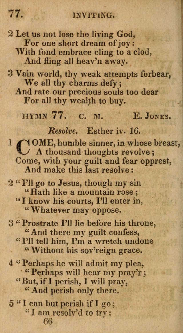 Village Hymns for Social Worship, Selected and Original: designed as a supplement to the Psalms and Hymns of Dr. Watts (6th ed.) page 66