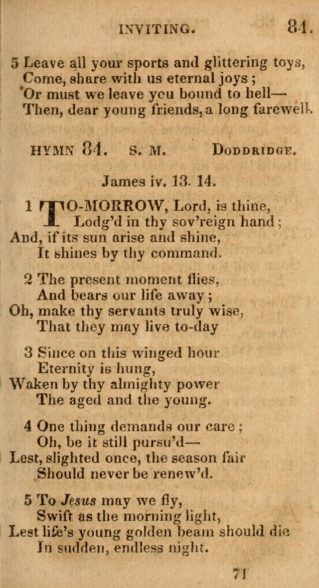 Village Hymns for Social Worship, Selected and Original: designed as a supplement to the Psalms and Hymns of Dr. Watts (6th ed.) page 71