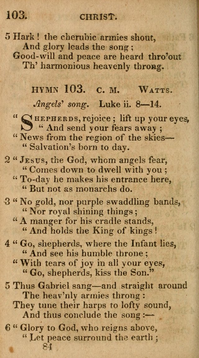 Village Hymns for Social Worship, Selected and Original: designed as a supplement to the Psalms and Hymns of Dr. Watts (6th ed.) page 84