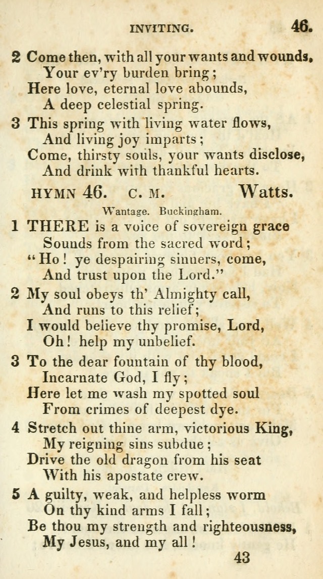 Village hymns for social worship, selected and original: designed as a supplement to Dr. Watts