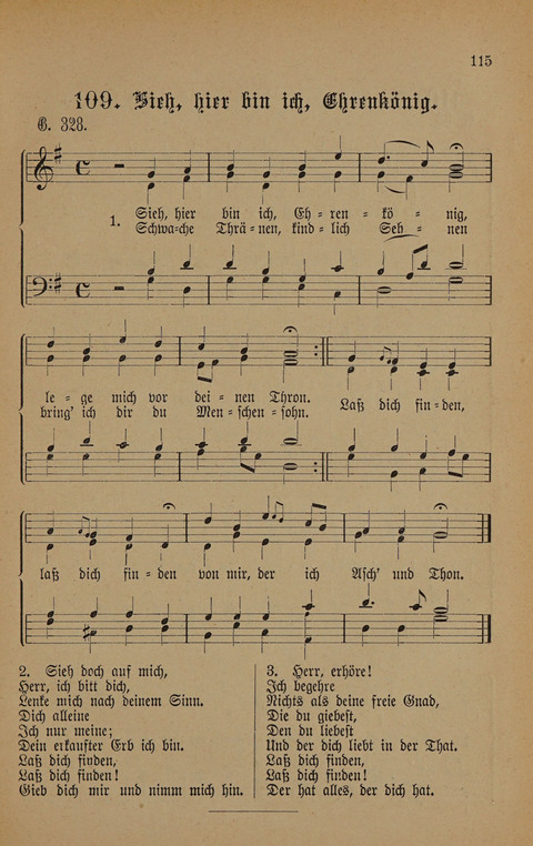 Vierstimmige Melodien: zu dem "Gesangbuch zum gottesdienstlichen und häuslichen Gebrauche in evangelischen Mennoniten-Gemeinden" (3. Auflage) page 115