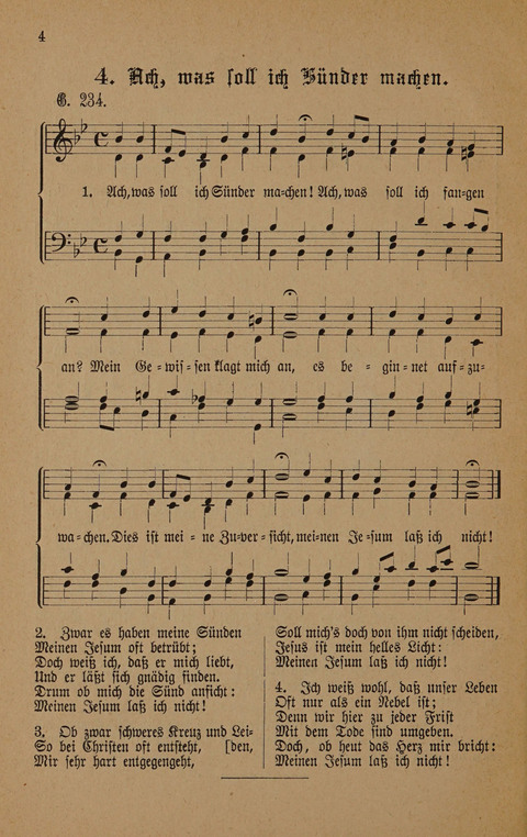 Vierstimmige Melodien: zu dem "Gesangbuch zum gottesdienstlichen und häuslichen Gebrauche in evangelischen Mennoniten-Gemeinden" (3. Auflage) page 4