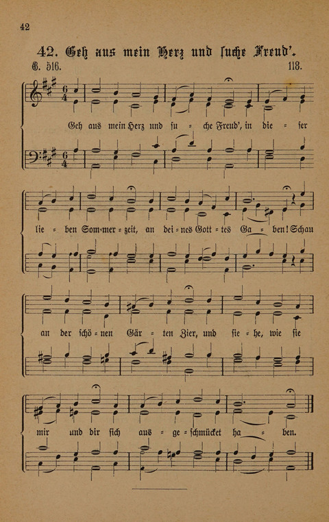 Vierstimmige Melodien: zu dem "Gesangbuch zum gottesdienstlichen und häuslichen Gebrauche in evangelischen Mennoniten-Gemeinden" (3. Auflage) page 42