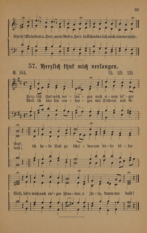 Vierstimmige Melodien: zu dem "Gesangbuch zum gottesdienstlichen und häuslichen Gebrauche in evangelischen Mennoniten-Gemeinden" (3. Auflage) page 63