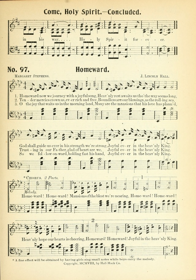 The Voice of Praise No. 2: a complete collection of Scriptural, gospel, Sunday-school and praise service songs page 102