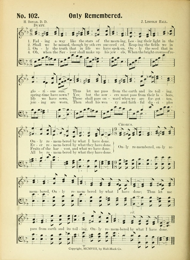 The Voice of Praise No. 2: a complete collection of Scriptural, gospel, Sunday-school and praise service songs page 107