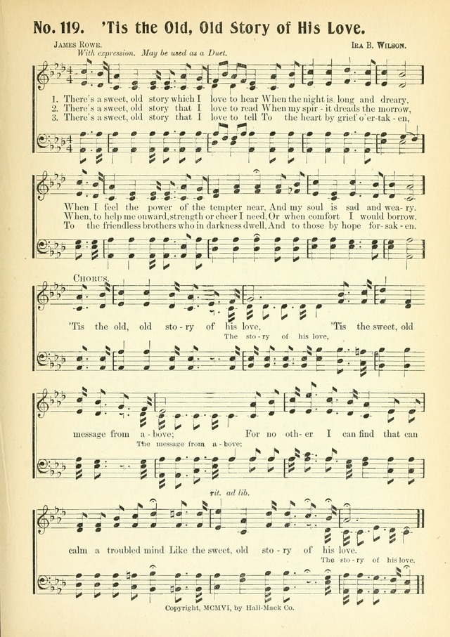 The Voice of Praise No. 2: a complete collection of Scriptural, gospel, Sunday-school and praise service songs page 124