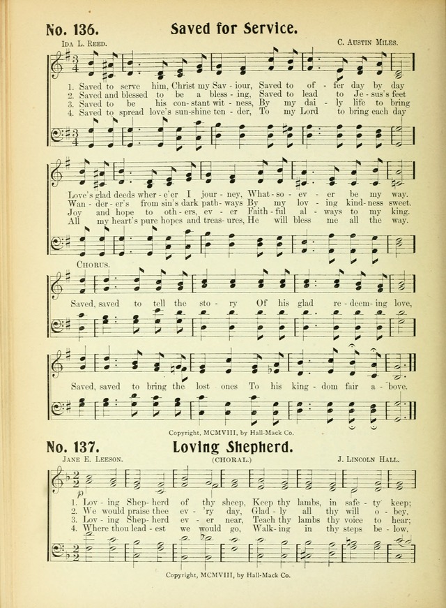 The Voice of Praise No. 2: a complete collection of Scriptural, gospel, Sunday-school and praise service songs page 141