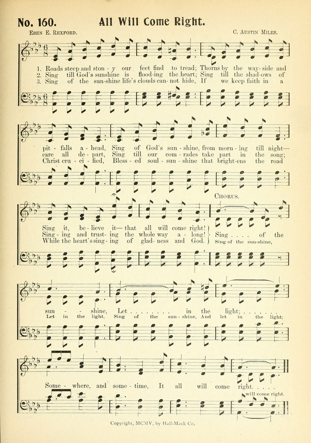 The Voice of Praise No. 2: a complete collection of Scriptural, gospel, Sunday-school and praise service songs page 162