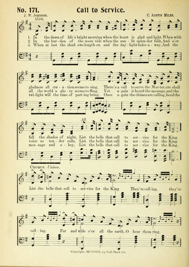 The Voice of Praise No. 2: a complete collection of Scriptural, gospel, Sunday-school and praise service songs page 171