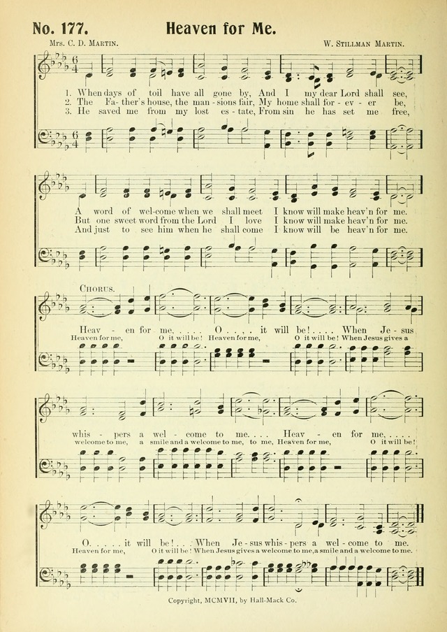 The Voice of Praise No. 2: a complete collection of Scriptural, gospel, Sunday-school and praise service songs page 177