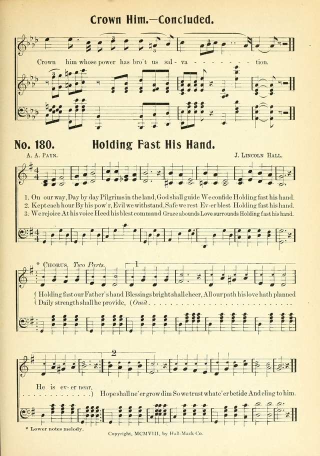 The Voice of Praise No. 2: a complete collection of Scriptural, gospel, Sunday-school and praise service songs page 180