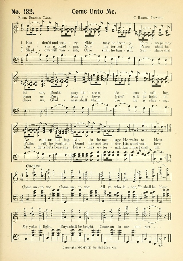 The Voice of Praise No. 2: a complete collection of Scriptural, gospel, Sunday-school and praise service songs page 182