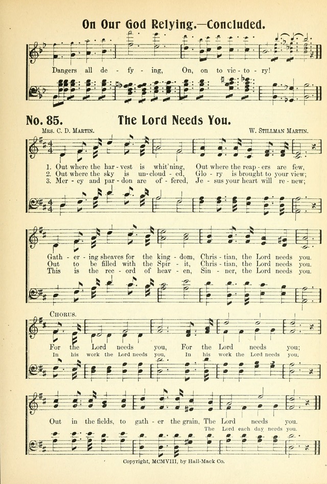 The Voice of Praise No. 2: a complete collection of Scriptural, gospel, Sunday-school and praise service songs page 90