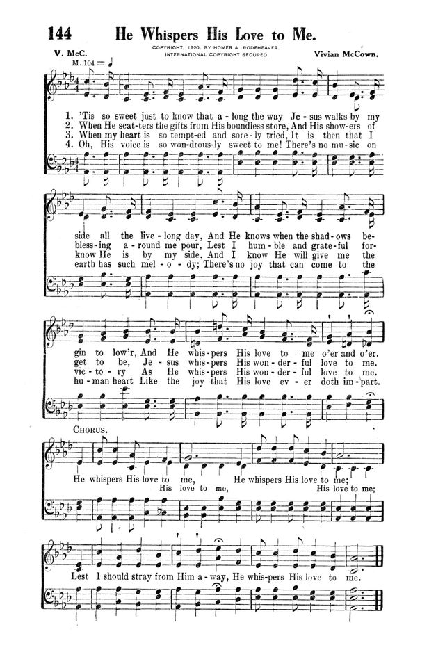 Victory Songs: For the Church, Sunday School and Evangelistic Services. page 146