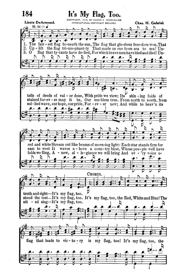 Victory Songs: For the Church, Sunday School and Evangelistic Services. page 184