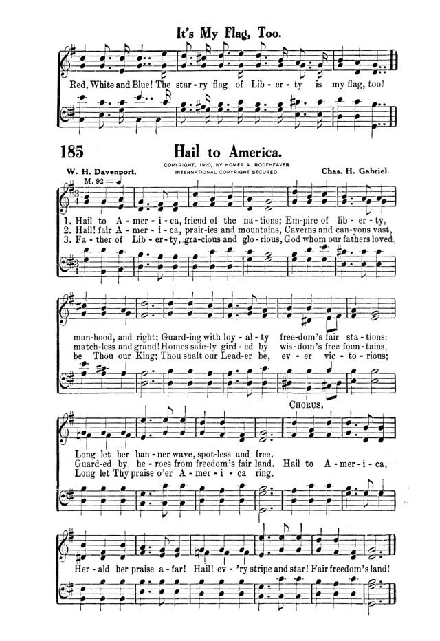 Victory Songs: For the Church, Sunday School and Evangelistic Services. page 185