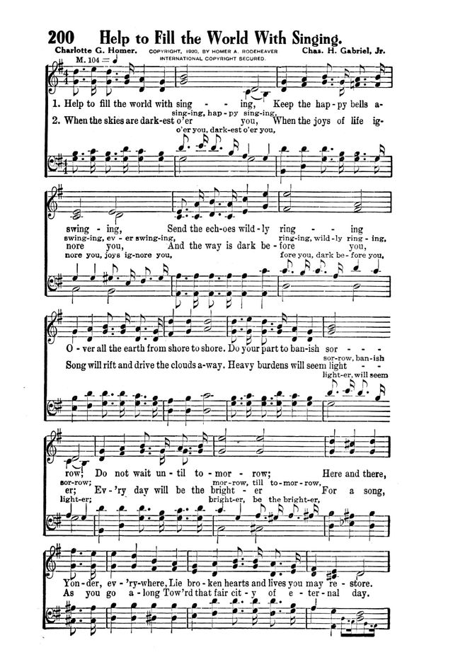 Victory Songs: For the Church, Sunday School and Evangelistic Services. page 200