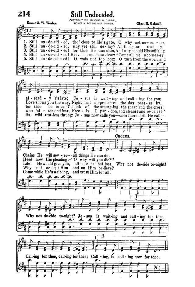 Victory Songs: For the Church, Sunday School and Evangelistic Services. page 222