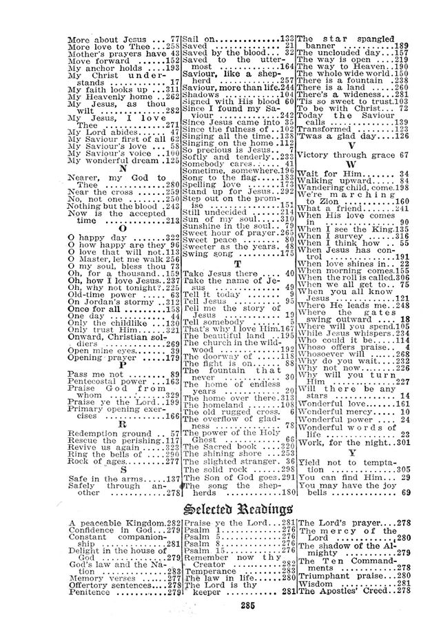 Victory Songs: For the Church, Sunday School and Evangelistic Services. page 285