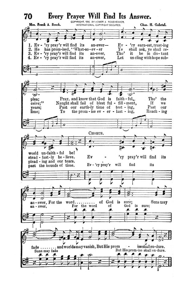 Victory Songs: For the Church, Sunday School and Evangelistic Services. page 72