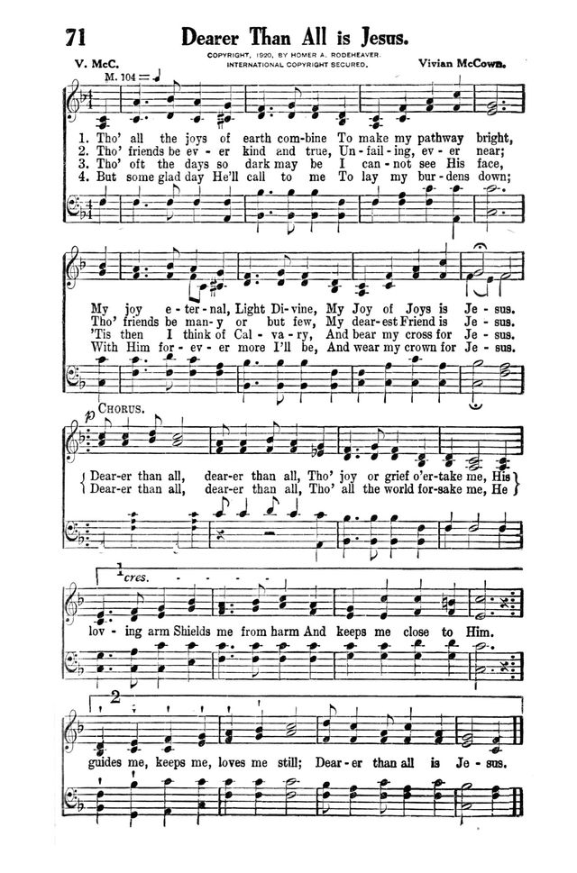 Victory Songs: For the Church, Sunday School and Evangelistic Services. page 73