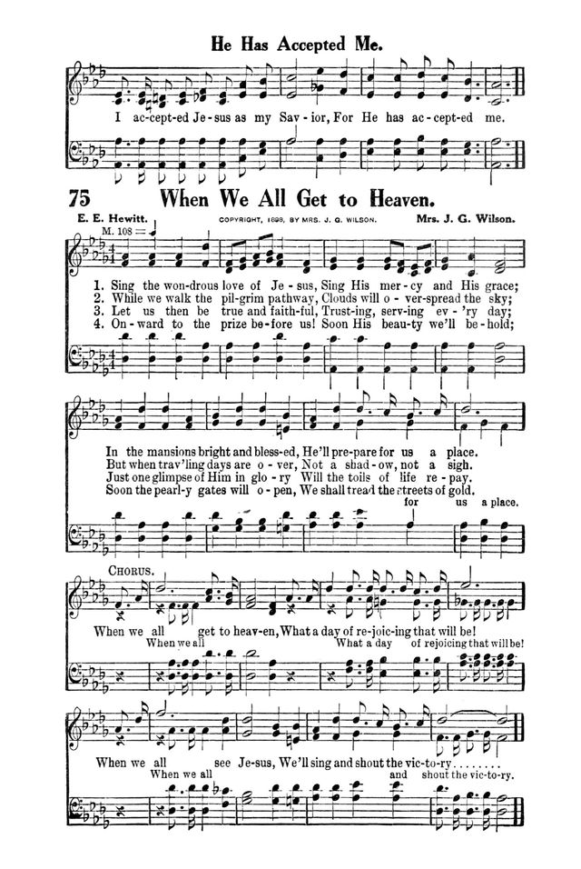 Victory Songs: For the Church, Sunday School and Evangelistic Services. page 77