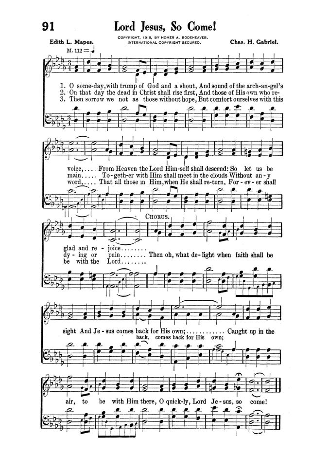 Victory Songs: For the Church, Sunday School and Evangelistic Services. page 93