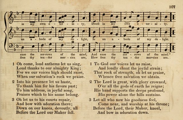 The Vestry Singing Book: being a selection of the most popular and approved tunes and hymns now extant, designed for social and religious meetings, family devotion, singing schools, etc. page 107